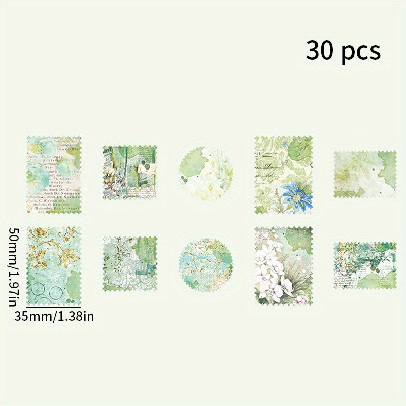 30pcs Flower Scrapbooking Paper Pack, Retro Decorative Craft DIY Papers