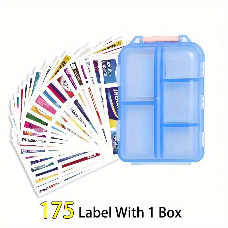 Compact Pill Organizer, 10 Compartments, Weatherproof Storage