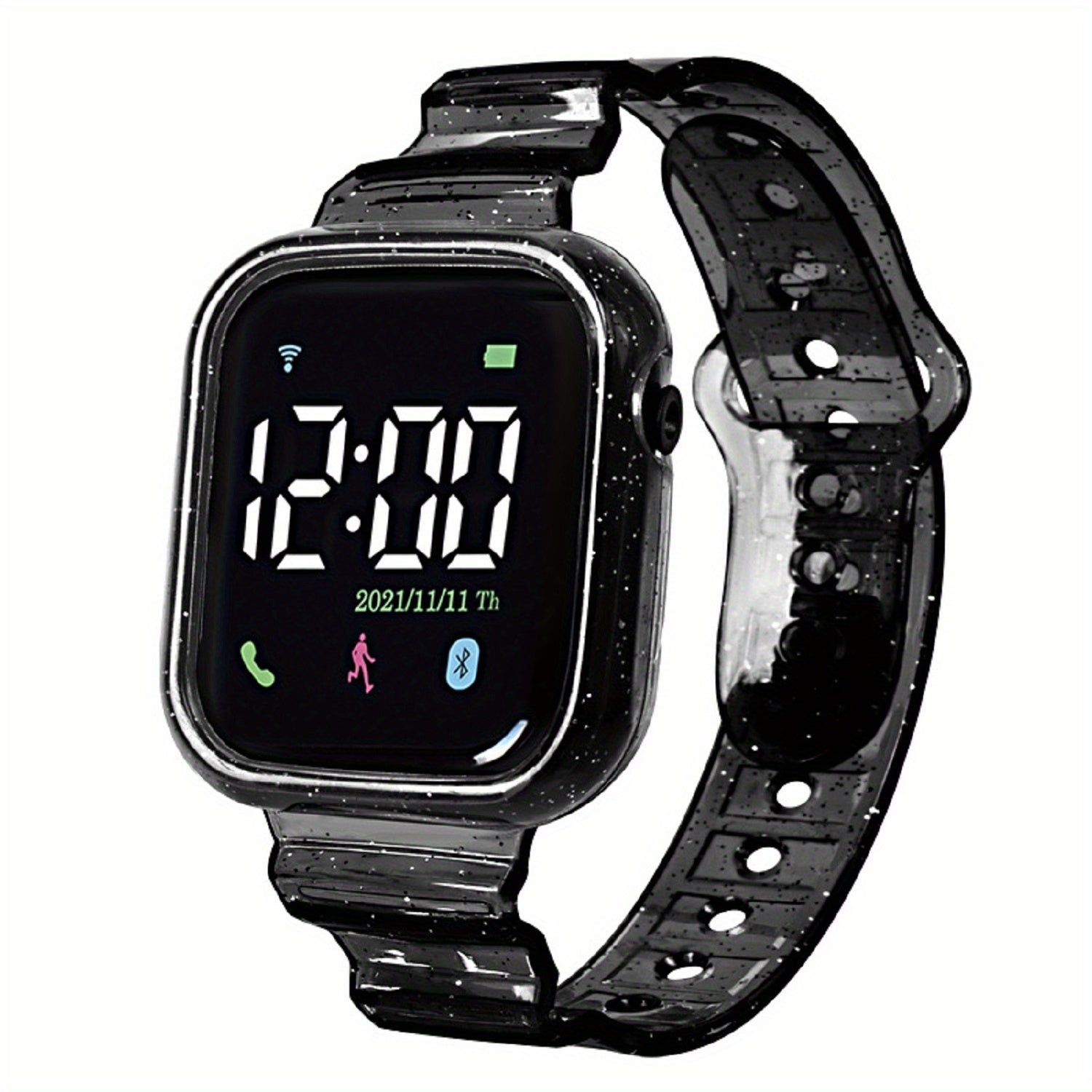 Student Electronic Watch with Transparent Strap