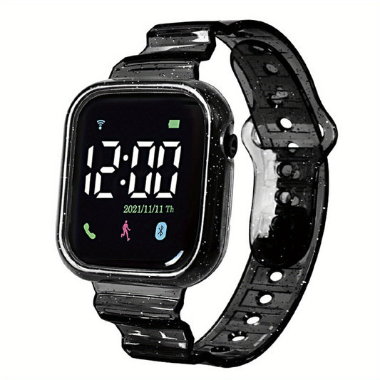 Student Electronic Watch with Transparent Strap
