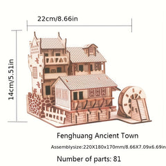 Upgrade Phoenix Ancient Town 3D Model DIY Assembly Wooden Building Toy