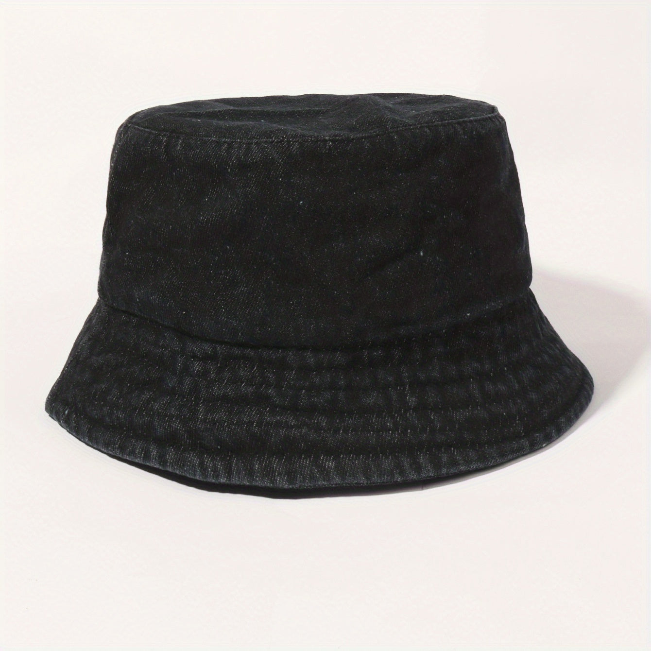 Denim Washed Bucket Hat Lightweight Solid Basin Hat Casual Sunshade