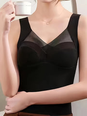 Mesh Thermal Underwear V Neck Top Women's Lingerie