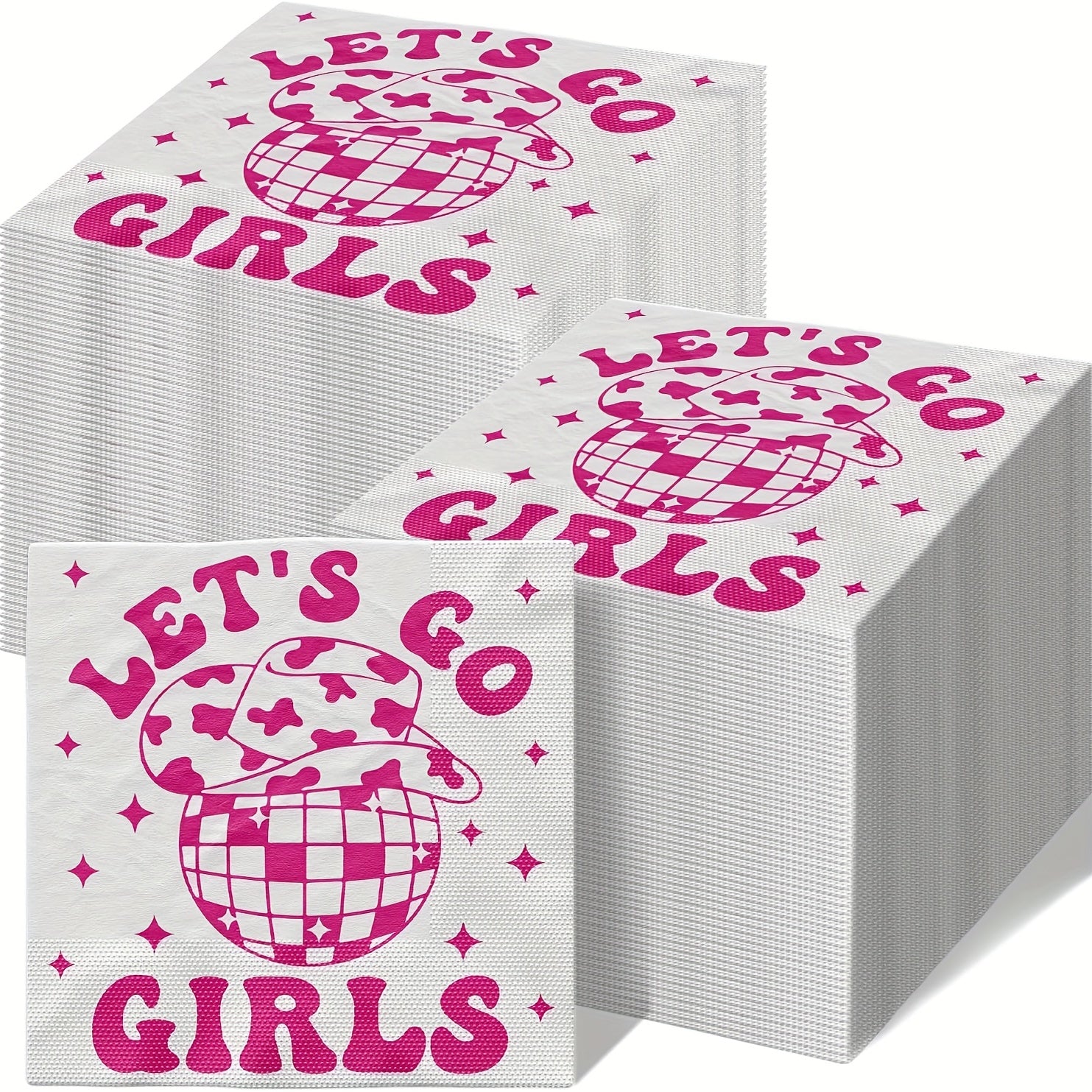 20pcs Cowgirl Party Pink Napkins Western Cowgirl Theme Birthday Supplies