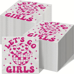 20pcs Cowgirl Party Pink Napkins Western Cowgirl Theme Birthday Supplies