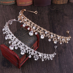 Baroque Crown & Tiara Golden Crystal Bride Wedding Queen Crowns Princess Tiaras