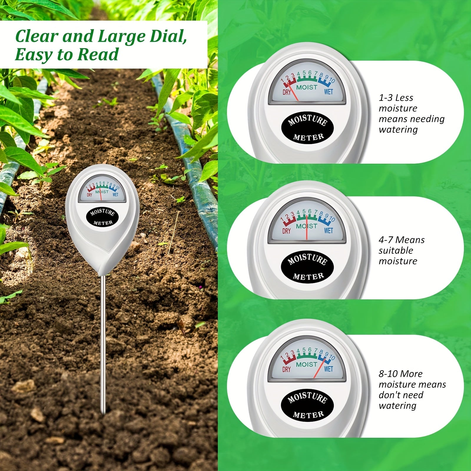 1pc Soil Moisture Meter for Plant Care Monitoring