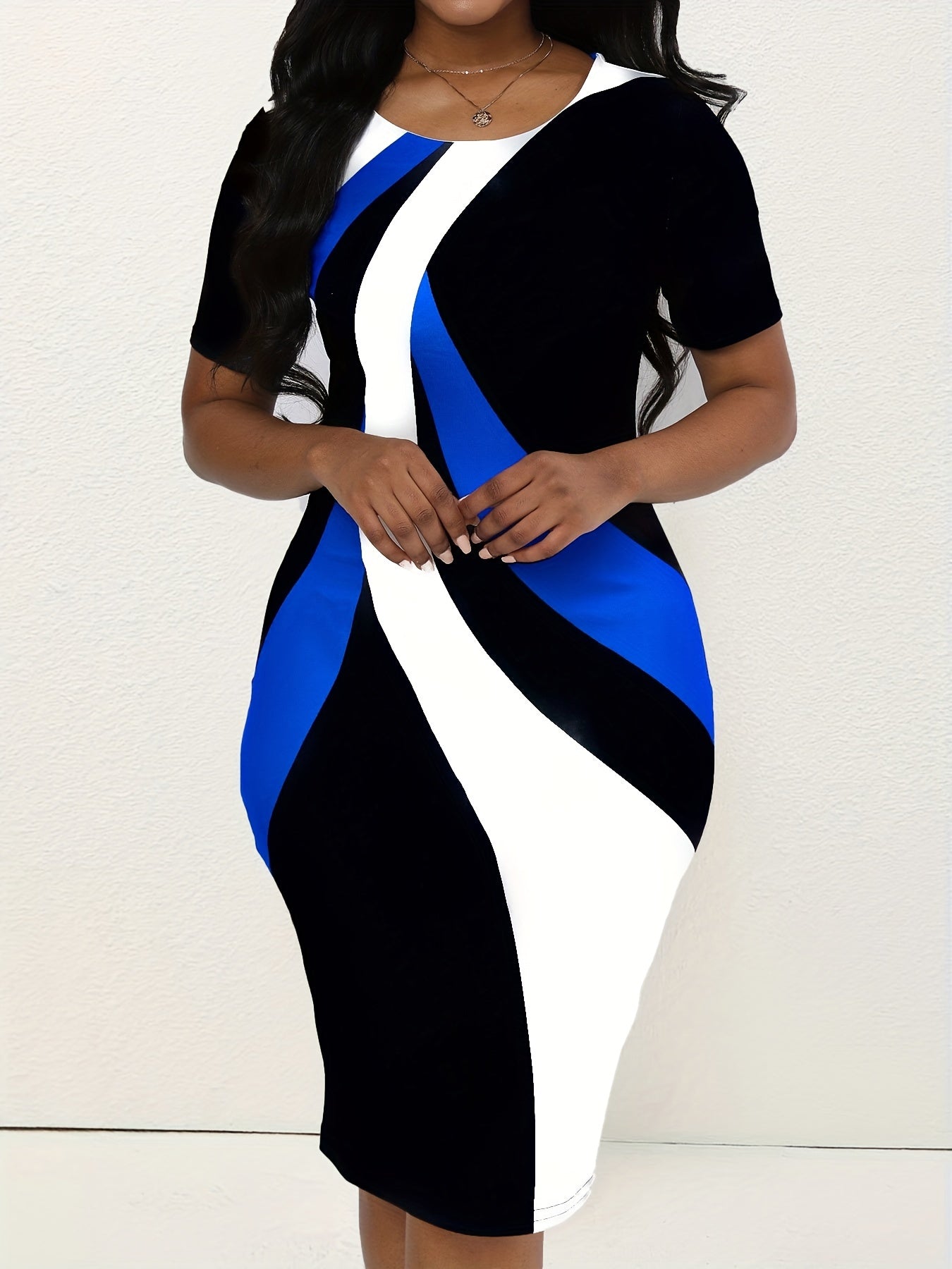 Women's Graphic Print Bodycon Midi Pencil Dress