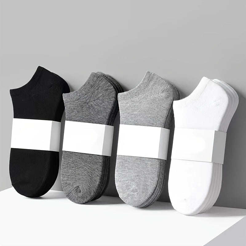 Teenager's Solid Liner Anklet Socks 10 Pairs Cotton Blend Soft Non Slip Socks