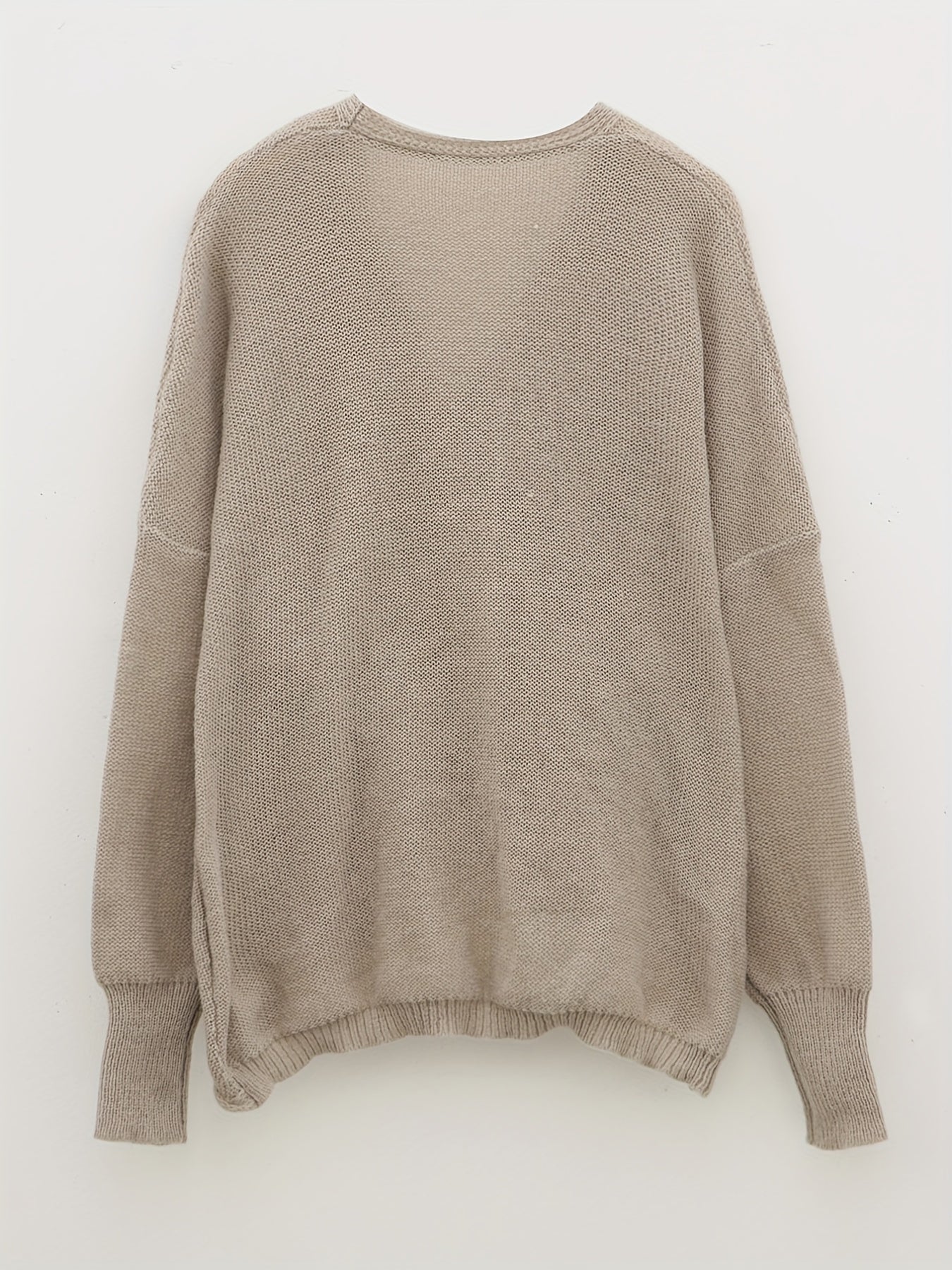 Surplice Neck Cross Front Sweater Long Sleeve Spring & Fall Women's Clothing