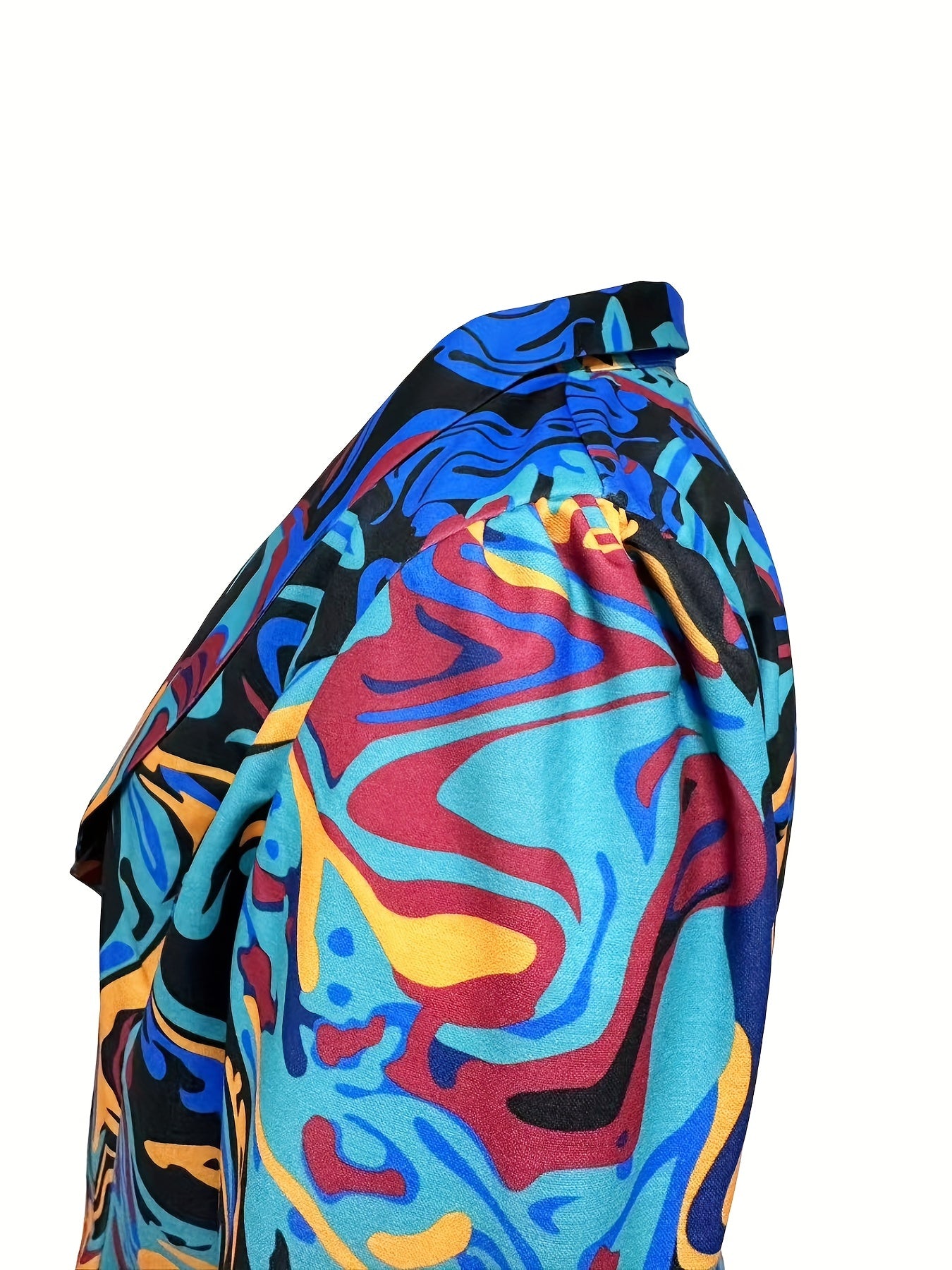 Abstract Stripe Print 3/4 Sleeve Blazer Women's Plus