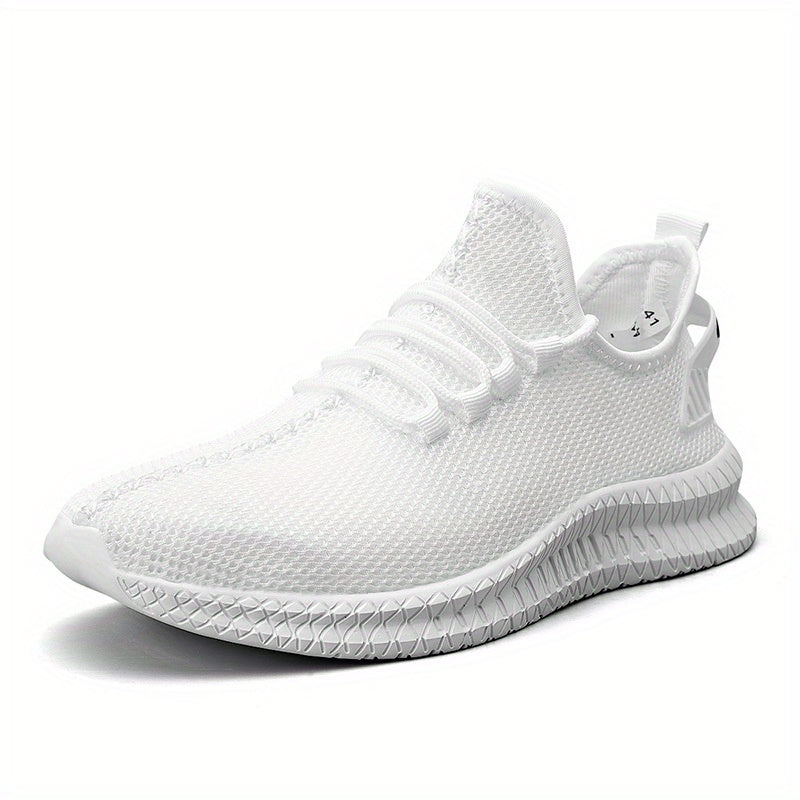 Men's Lace Up Knit Sneakers Breathable Outdoor Walking Shoes