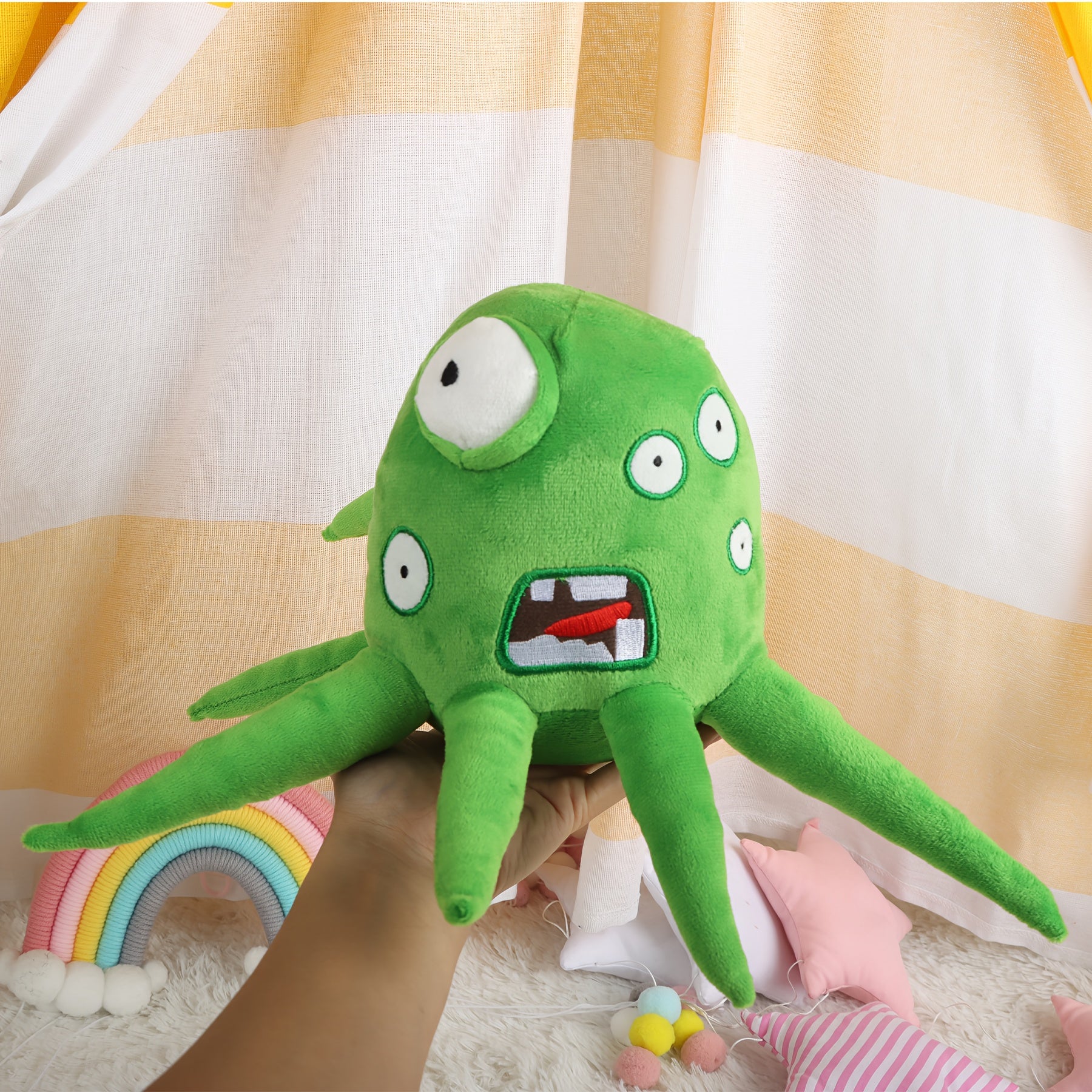 Wobbly Life Plush Toy Green Octopus Stuffed Doll Soft Fabric for Gamers