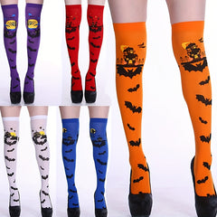 5 Pairs Halloween Bat Thigh High Socks Over The Knee Stockings