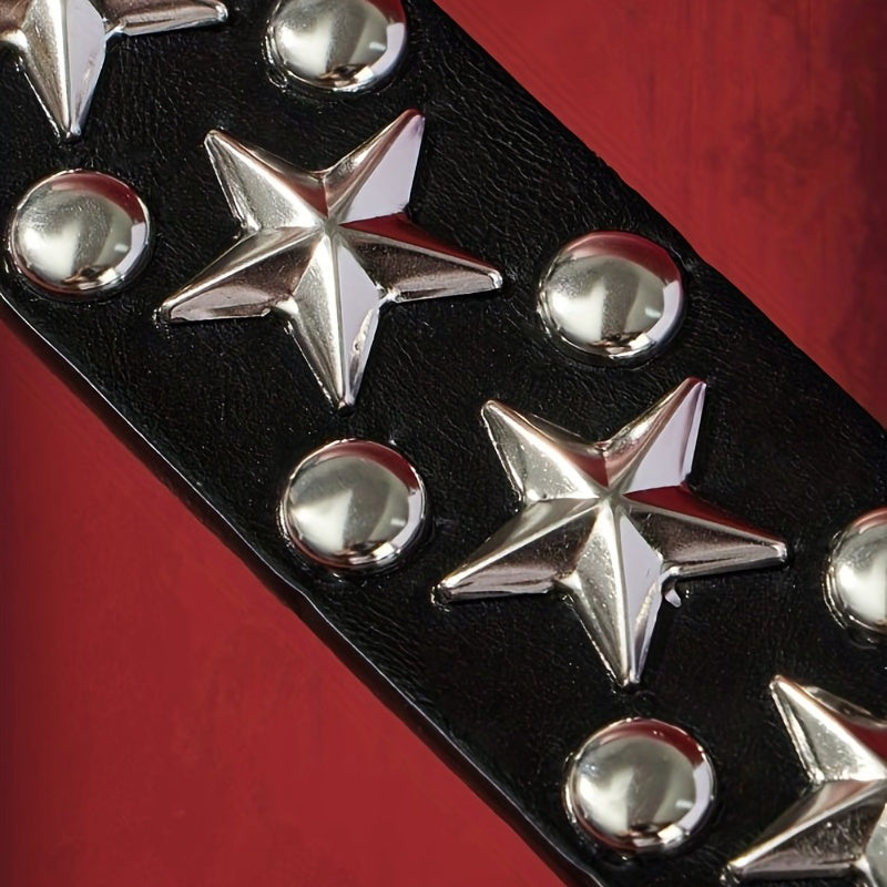 Y2K Rivet PU Belt Square Pin Buckle Hip Hop Waistband