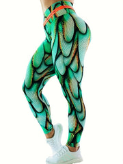 Animal Wings Print Yoga Pants High Waist Stretchy Running Slimming Sports Pants