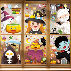 Halloween Cartoon Window Stickers Set