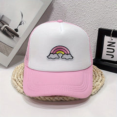 Candy Rainbow Baseball Cap Patch Trucker Hat for Women