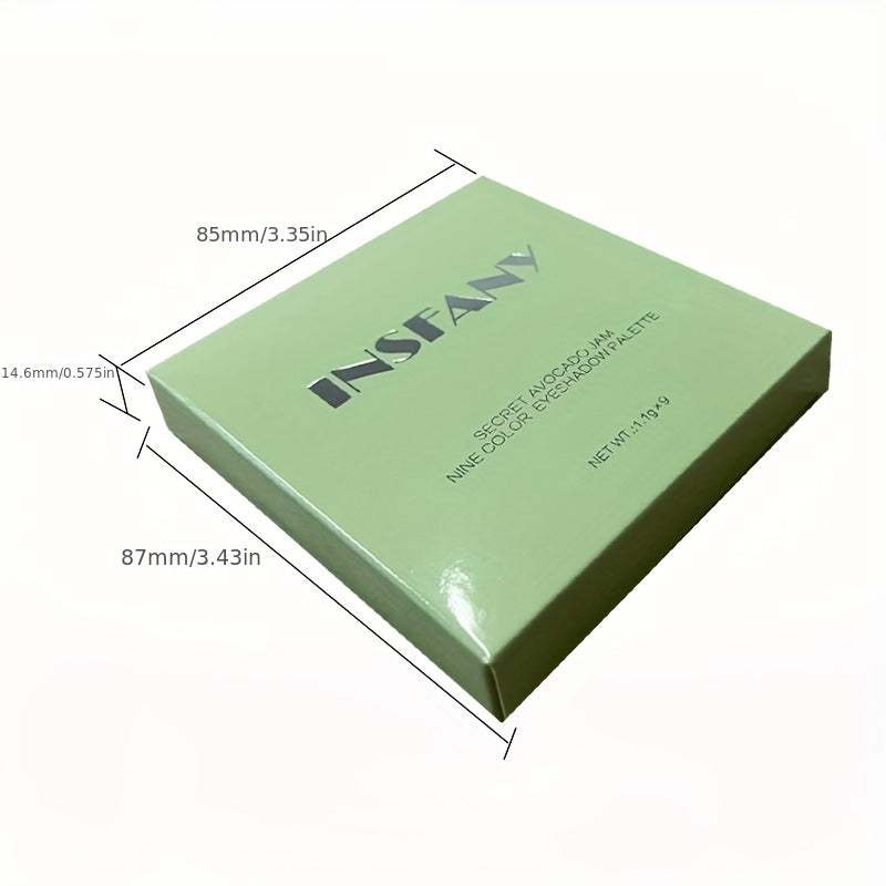 9 Colors Avocado Eyeshadow Palette Green Tone Matte Shimmer Finish