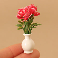 Colorful Mini Flower Arrangement in Vase for Dollhouses