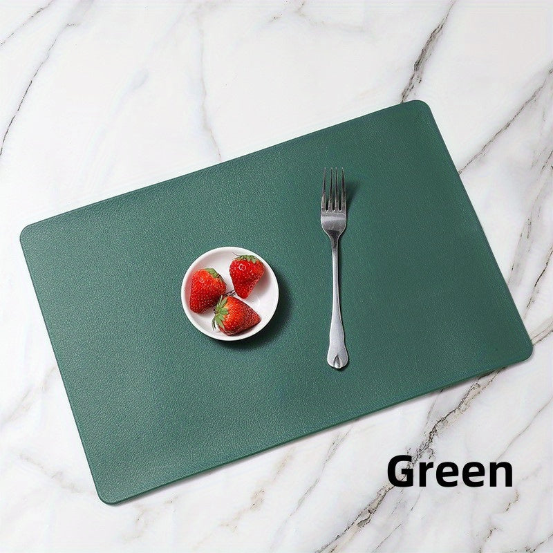4Pcs PU Leather Placemat - Easy to Clean, Waterproof, Heat Insulation Pad