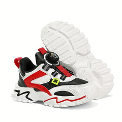 Boy's Chunky Shoes With Rotating Buckle Non Slip Sneakers