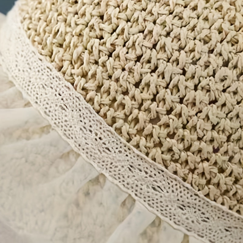 Summer Baby Hat Sunscreen Straw Hat Princess Style Hollow Breathable