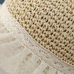 Summer Baby Hat Sunscreen Straw Hat Princess Style Hollow Breathable