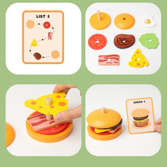 Wooden Hamburger Sandwich Toy