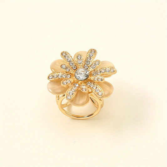 Flower Rhinestone Scarf Ring Scarf Buckle Clip Women Casual Outdoor Scarf Buckle