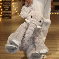 Soft Plush Elephant Toy Beige & Stuffed Animal for Kids' Room Decor or Gift