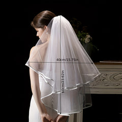 Romantic Short Wedding Veil for Women Hand Wash
