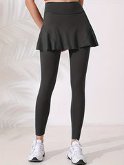 Sports Leggings Women's Plus Solid Wide Waistband High Stretch