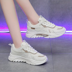 Women's Breathable Mesh Sneakers Lace Up Outdoor Shoes Comfortable Platform