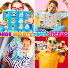50PCS Cartoon Animal Baby Number Stickers Educational Decals