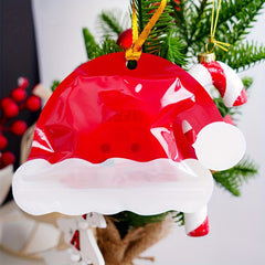 10pcs Christmas Double Santa Hat Holiday Party Self Adhesive Bag