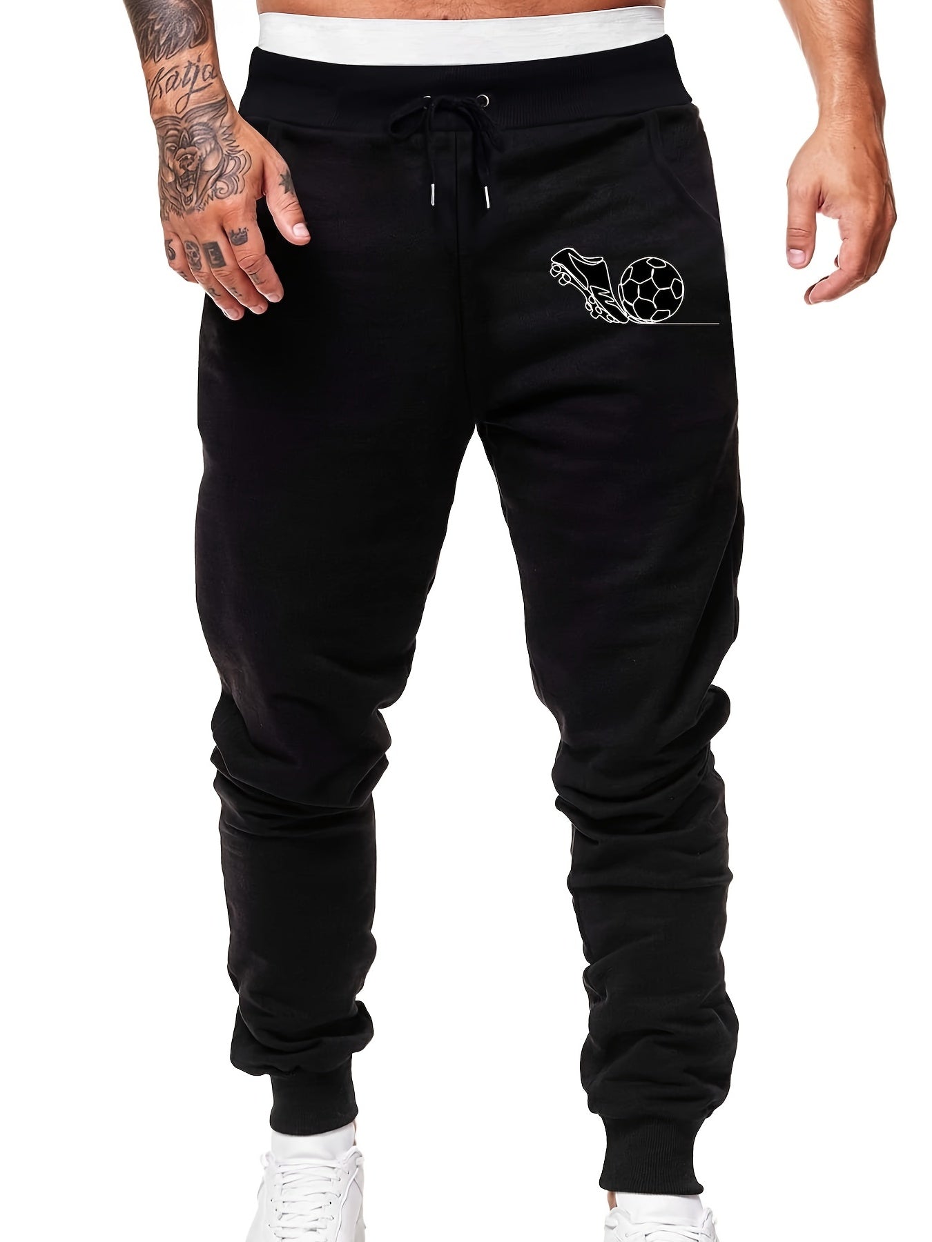 Men's Football Print Drawstring Sweatpants Joggers
