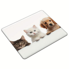 Cat And Dog Pattern Square 20x24cm Mousepad