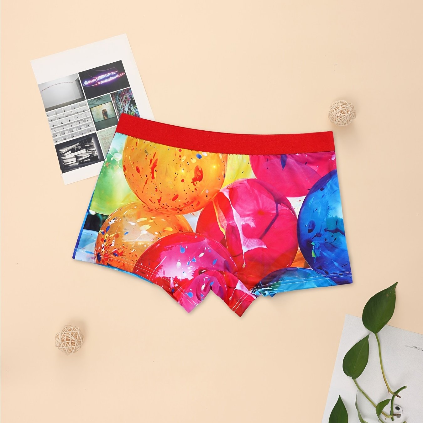 Colorful Print Boyshort Panties Comfy Intimates with Patterns