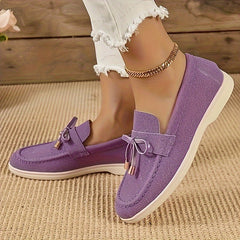 Women's Bow Decor Slip on Walking Shoes
