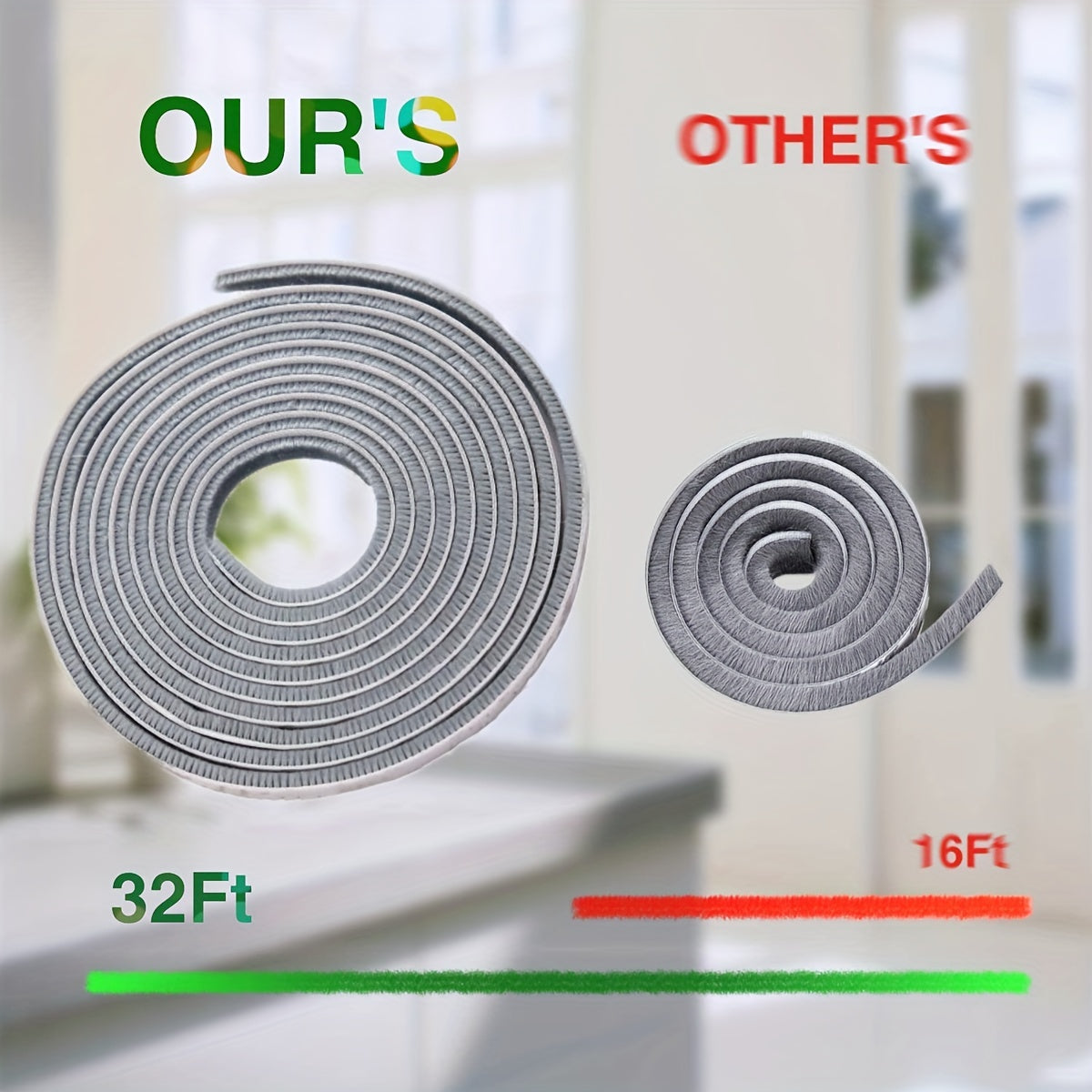 Adhesive Seal Strip for Windows & Doors, Soundproof
