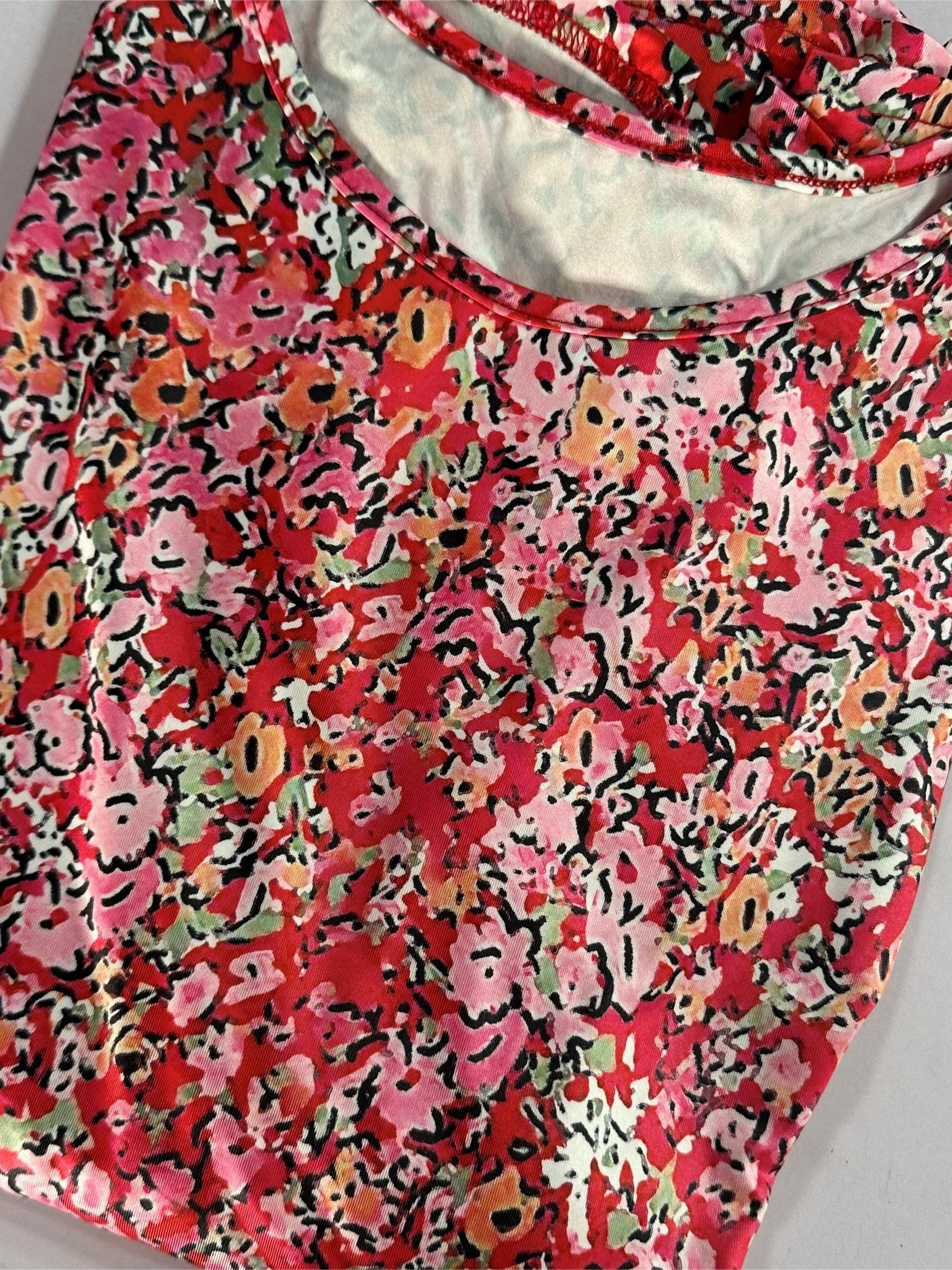 Allover Ditsy Print Maxi Dress With Pockets