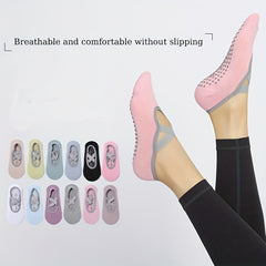 Anti-Slip Yoga Socks with Cross Strap Gripper for Barre Ballet Pilates