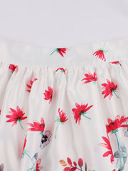 Floral Print High Rise A-line Skirt