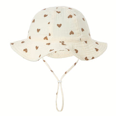 Kids Sunshade Strap Wide Brim Bucket Hat