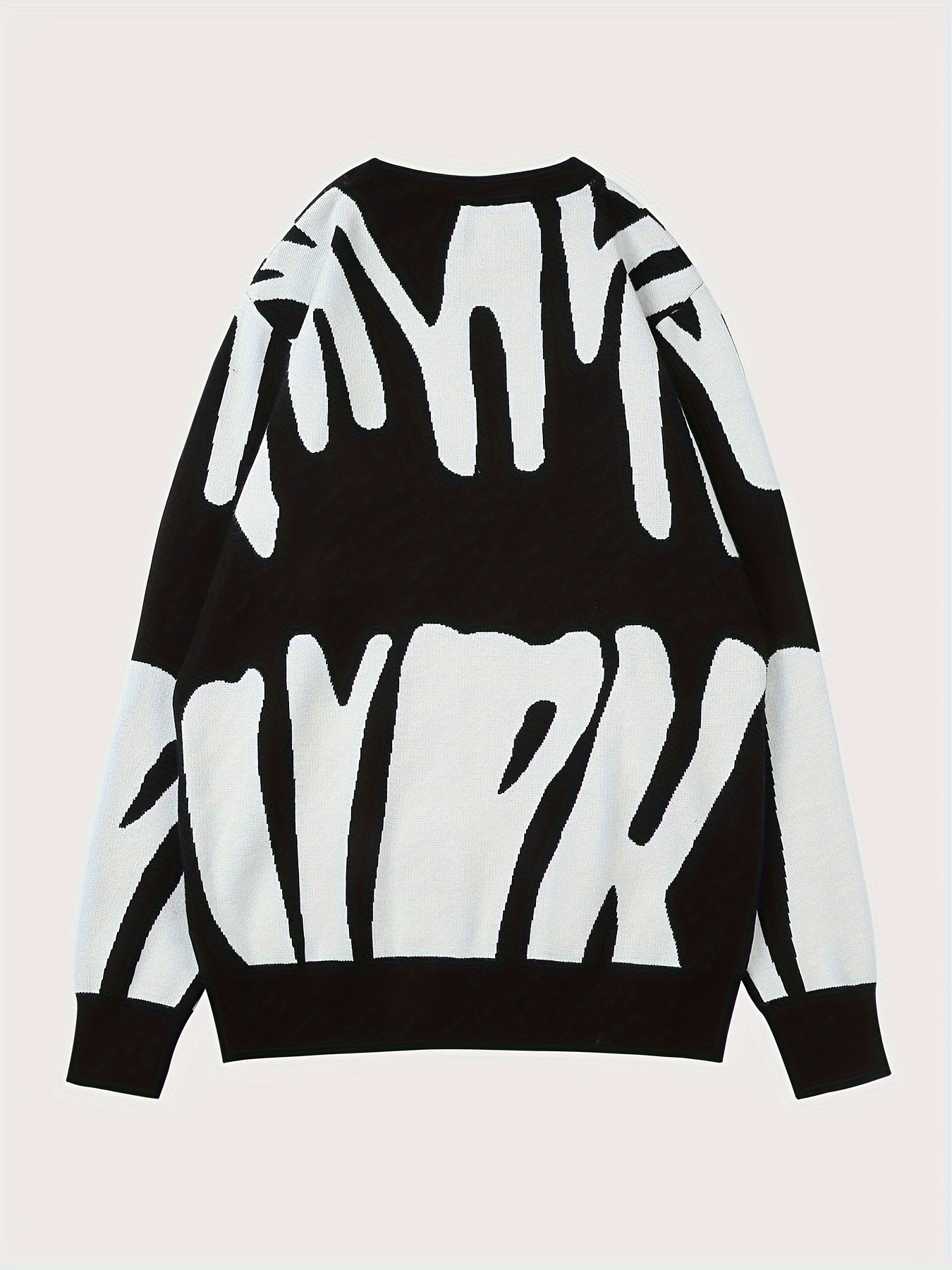 Men's Geometric Cable Sweater High Stretch Pullover
