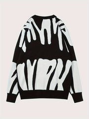 Men's Geometric Cable Sweater High Stretch Pullover