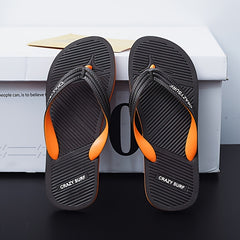 Men's Striped Non Slip Flip Flops Casual Slippers For Beach Pool Shower