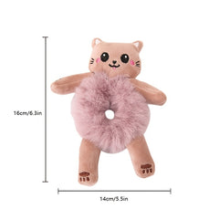 Velvet Hair Scrunchies Elastic Rubber Bands Plush Animal Ponytail Hair Accessori