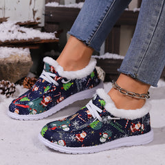 Women's Santa Christmas Snow Boots Plush Comfort